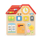 Viga Wooden Small House Busy Board - Montessori Sensory Wall & Tabletop Activity Center