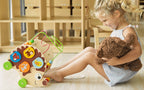 VIGA 4-in-1 Wooden Hedgehog Pull Toy & Activity Center for Toddlers