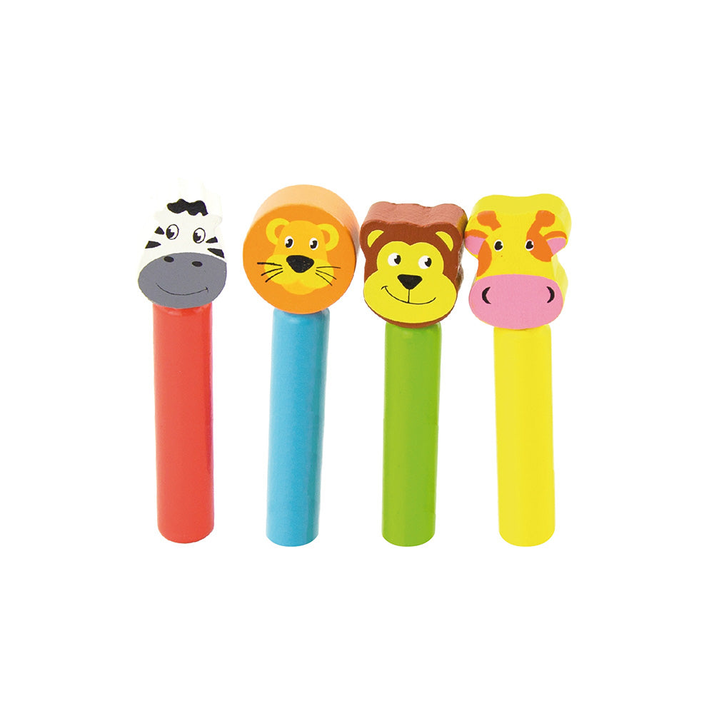 Viga Noah's Ark Pop-Up Animals - 5-Piece Wooden Fine Motor Action Toy