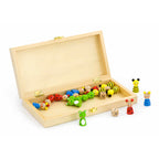 Viga Wooden Insect Folding Ludo Game - 20pc Portable Travel Set
