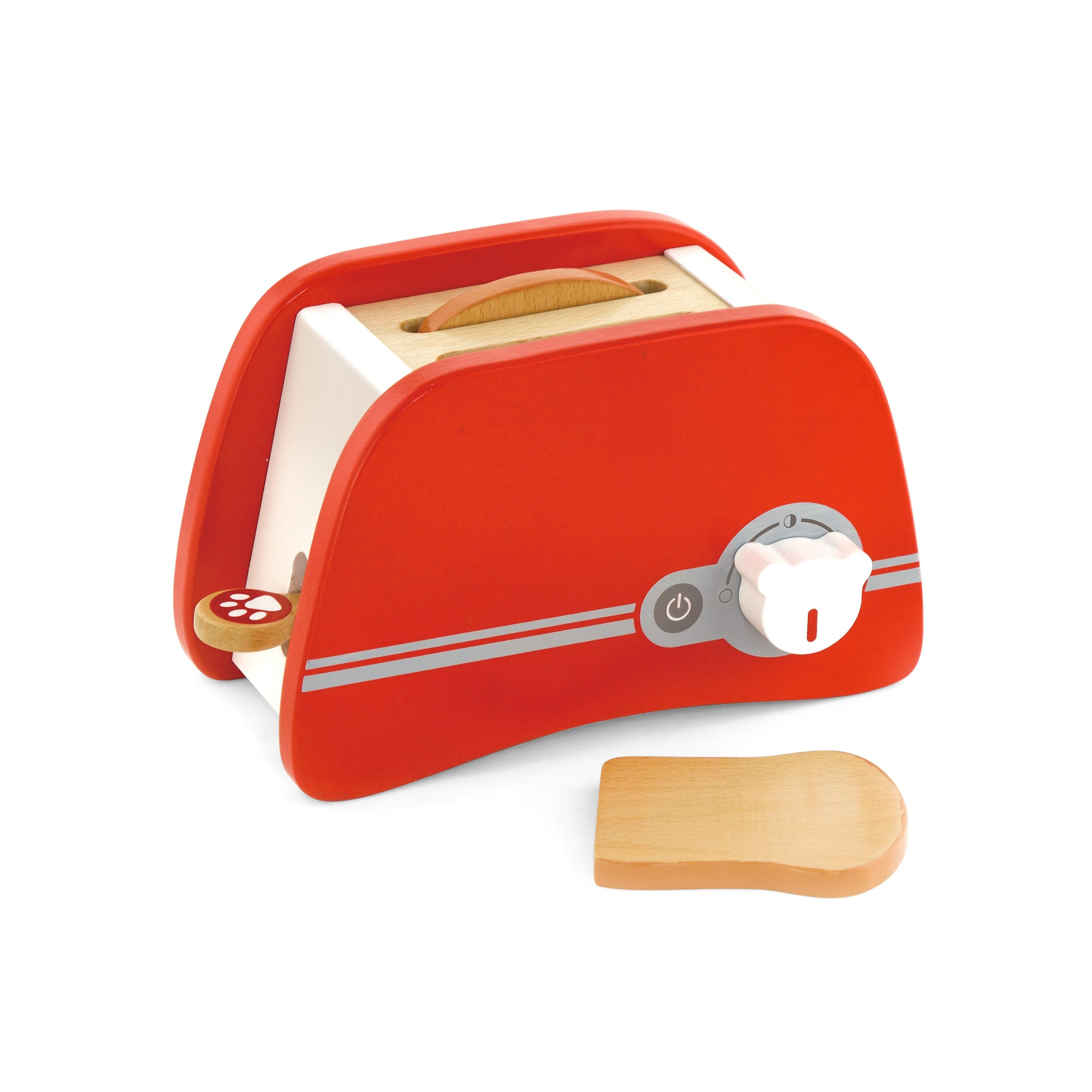 Viga Wooden Pop-Up Toaster Set - Realistic Interactive Breakfast Play Food
