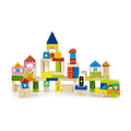 Viga 75-Piece Wooden City Building Blocks - Multi-Theme Montessori Construction Set