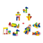 Viga 75-Piece Wooden City Building Blocks - Multi-Theme Montessori Construction Set