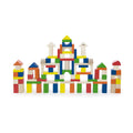 Viga 100-Piece Classic Colorful Wooden Blocks - Montessori Open-Ended Construction Set