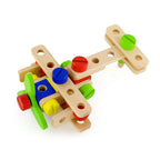 Viga 68-Piece Wooden Construction Set - Junior Mechanic STEM Toolbox with Wrench & Screwdriver