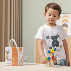 Viga 68-Piece Wooden Construction Set - Junior Mechanic STEM Toolbox with Wrench & Screwdriver