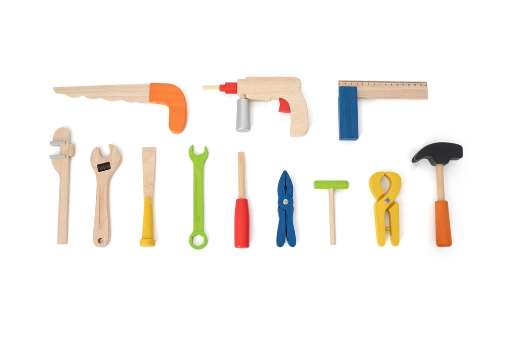 Viga 12-Piece Ultimate Handyman Wooden Tool Case - Deluxe STEM Engineering Play Set