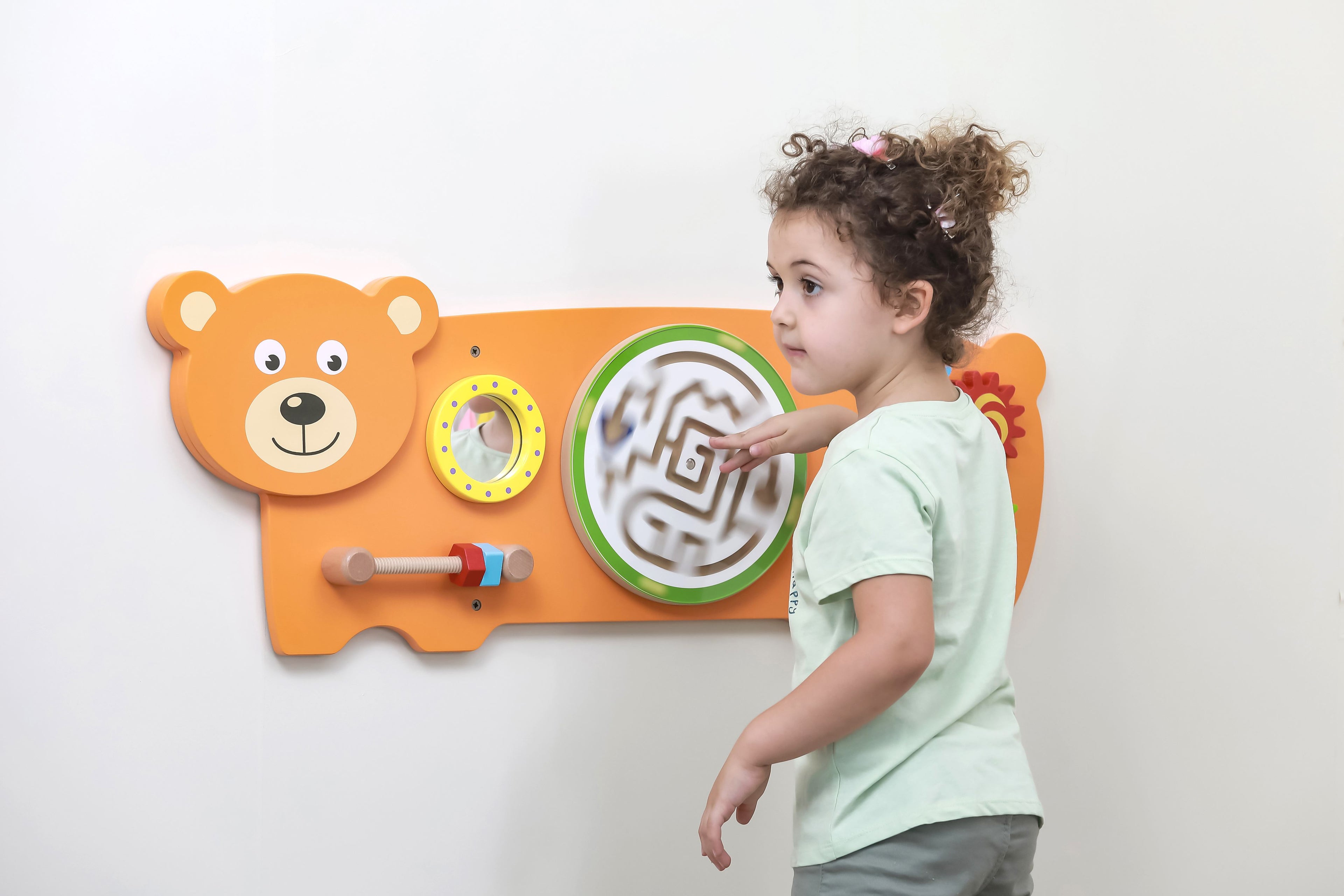 Viga 91cm Bear Activity Wall Toy - Montessori Sensory Discovery Center