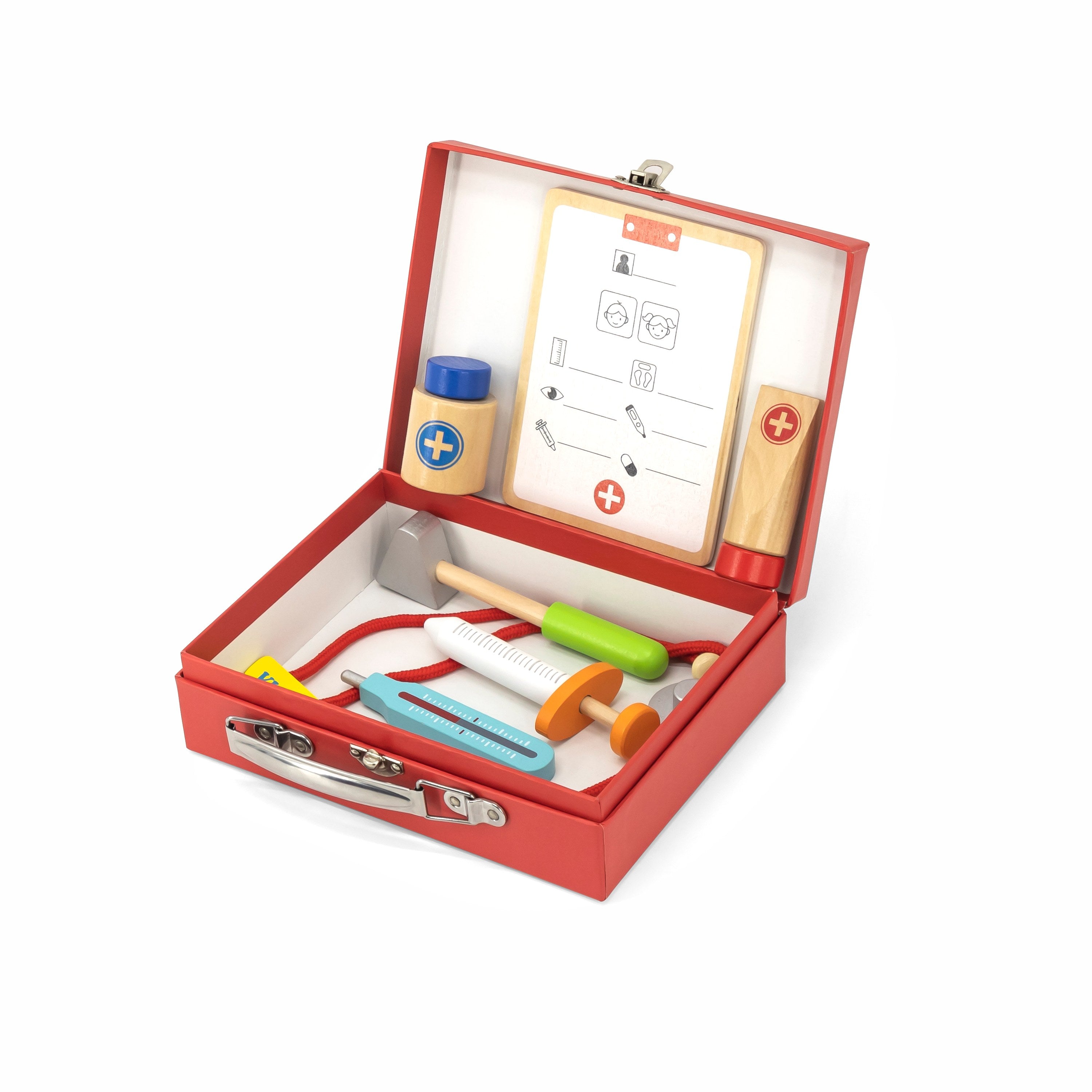 Viga Wooden Doctor¡¯s Medical Kit - 11pc Pretend Play Set with Carry Case