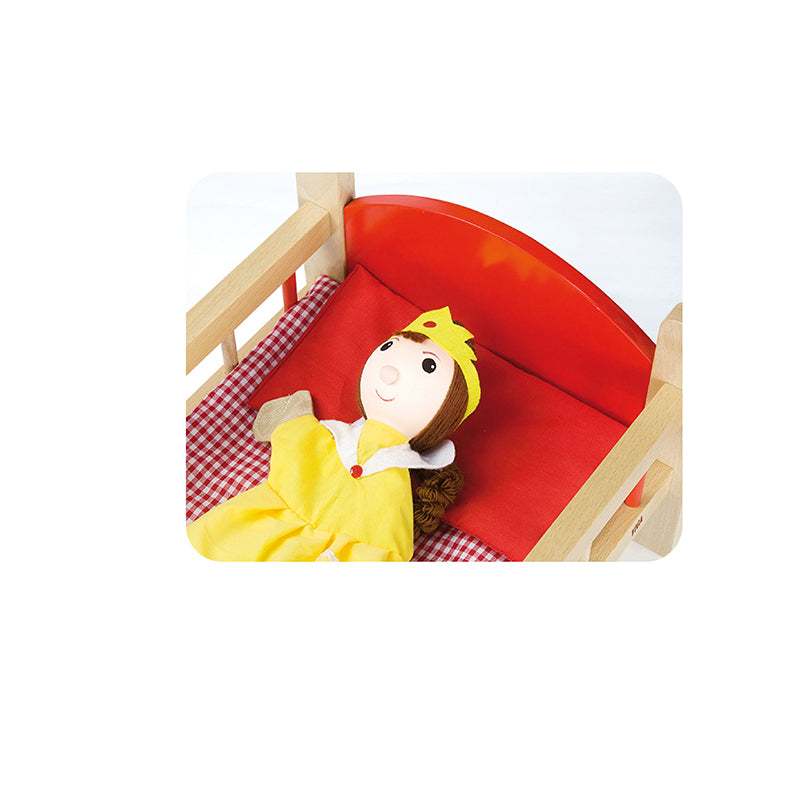 Viga Premium Wooden Doll Bed with Mattress & Pillow - Montessori Nurturing Toy