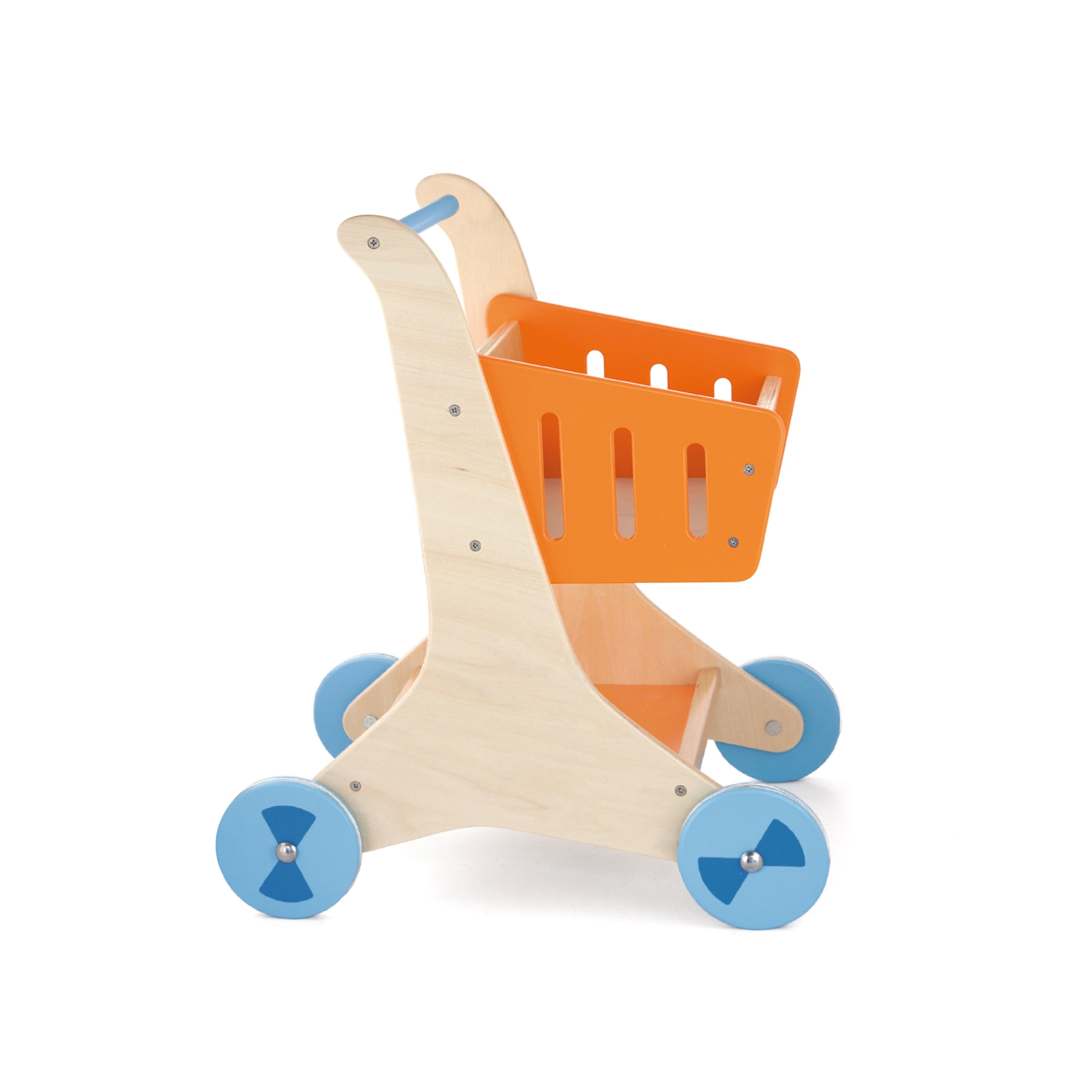 Viga 2-in-1 Wooden Shopping Cart & Toddler Walker - Montessori Role Play Toy
