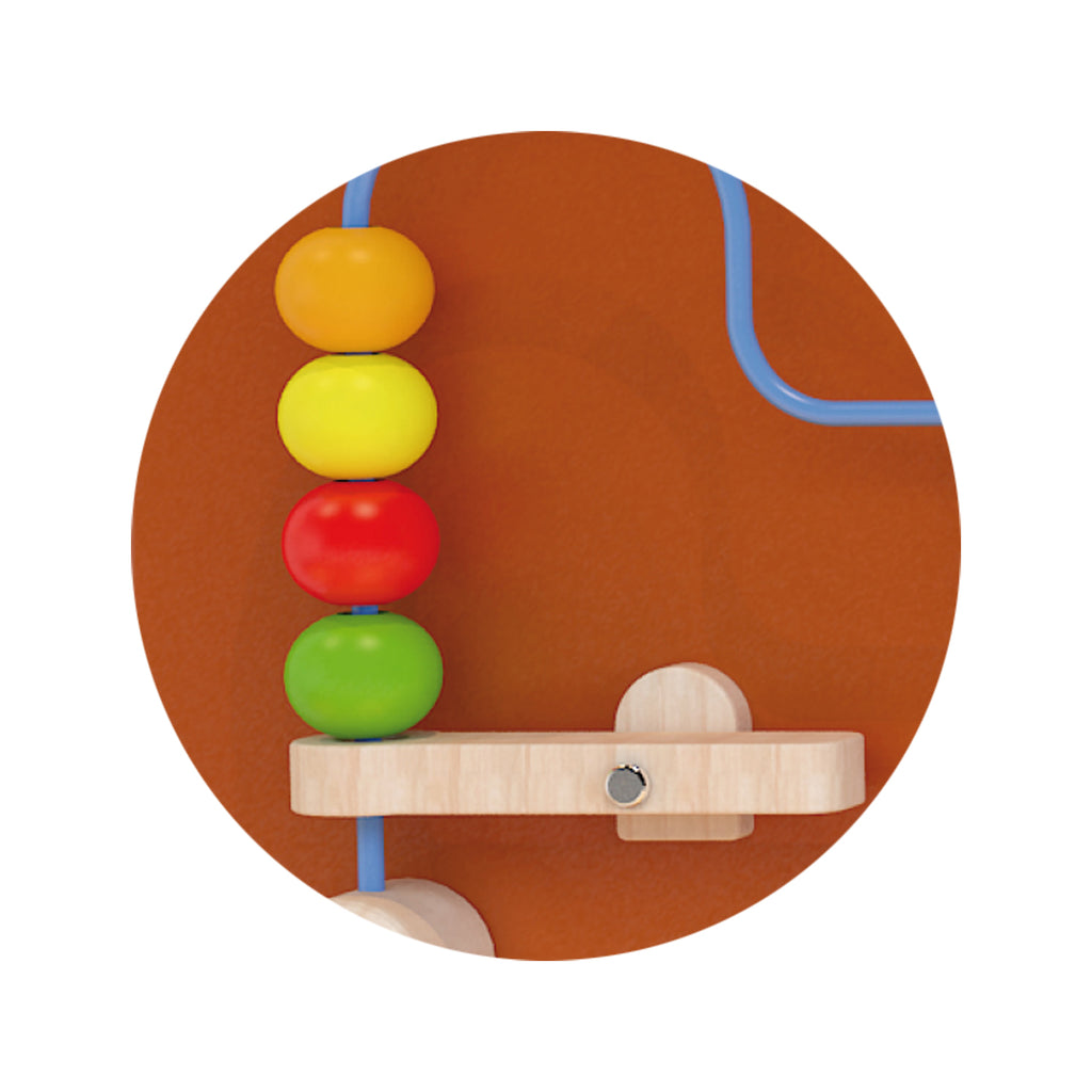 Viga Wooden Horse Wall Toy - Magnetic Catapult Bead Maze & Gear Activity Board