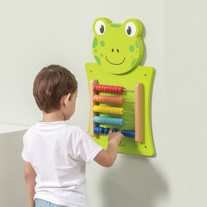 Viga Wooden Frog Abacus Wall Toy - 50-Bead Mathematical Sensory Activity Board
