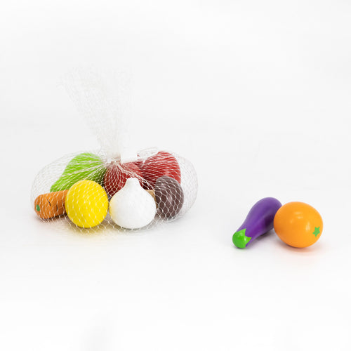 Viga 10-Piece Wooden Fruit & Vegetable Variety Set - Montessori Cognitive Learning Toy