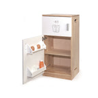 Viga Modern White Wooden Play Refrigerator - 79cm Rubberwood Double Door Fridge
