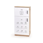 Viga Modern White Wooden Play Refrigerator - 79cm Rubberwood Double Door Fridge