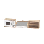 Viga Modern White Wooden Kitchen Wall Unit - 1.1m Microwave, Hood & Cabinet Set
