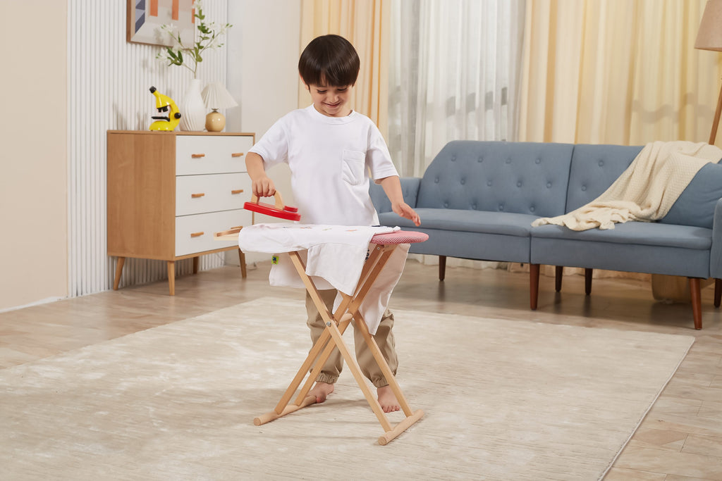 Viga Wooden Ironing Board & Iron Set - Montessori Practical Life Skill Toy