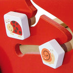 Viga Multi-Functional Red Wooden Walker - Anti-Tip DIY Activity Push Cart