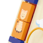 Viga Multi-Functional Red Wooden Walker - Anti-Tip DIY Activity Push Cart