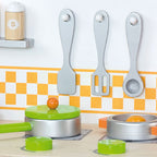 Viga Classic Wooden Play Kitchen - 10-Piece Ready-to-Assemble Activity Center