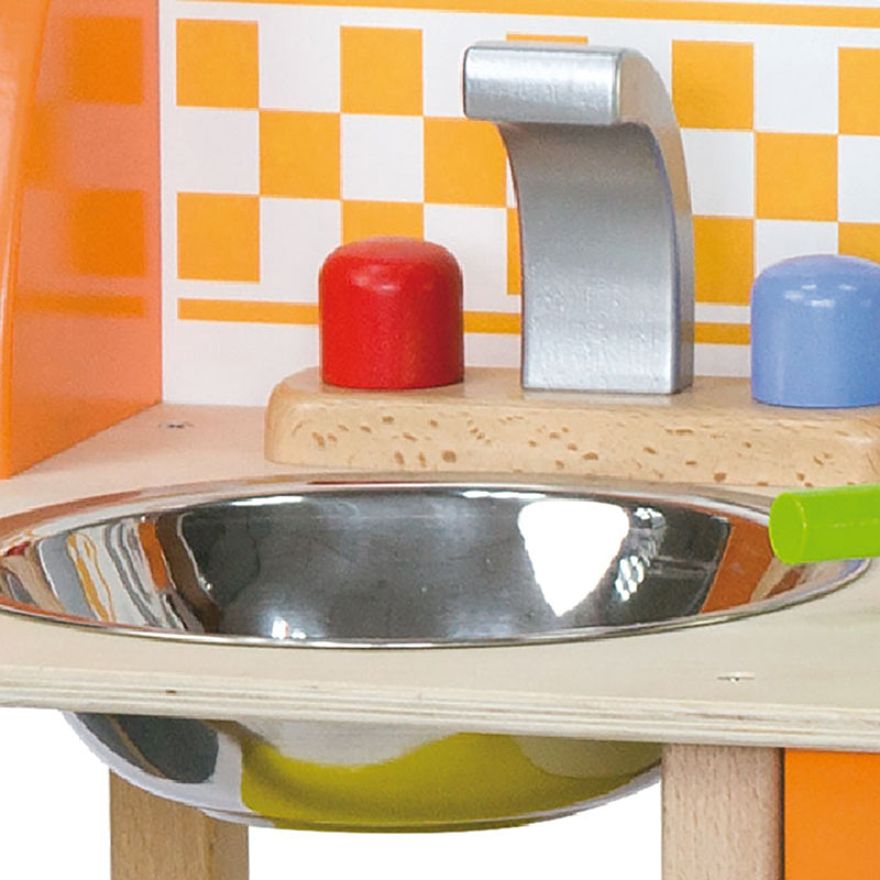 Viga Classic Wooden Play Kitchen - 10-Piece Ready-to-Assemble Activity Center