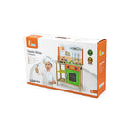 Viga Classic Wooden Play Kitchen - 10-Piece Ready-to-Assemble Activity Center