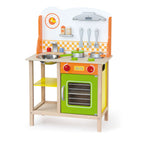 Viga Classic Wooden Play Kitchen - 10-Piece Ready-to-Assemble Activity Center