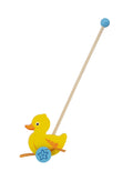 Viga Wooden Duck Push-Along Toy - Rhythmic Walking Toddler Toy with Flip-Flop Sound