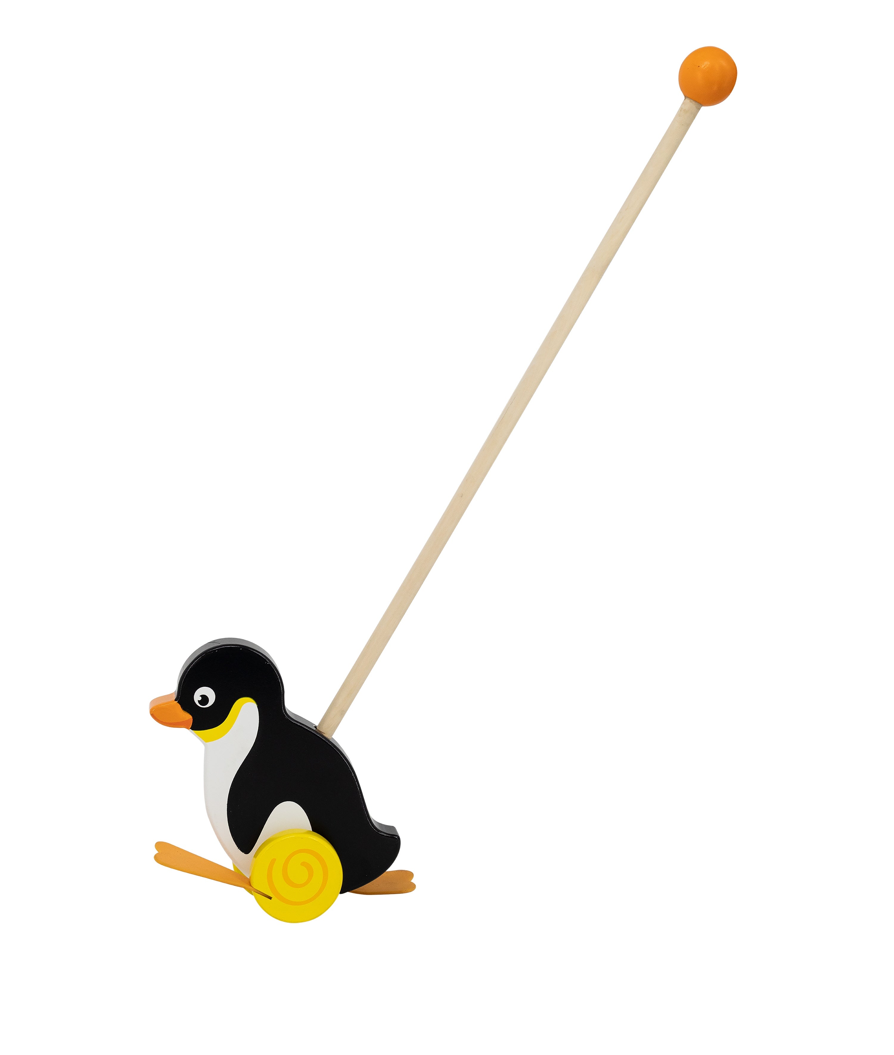 Viga Wooden Penguin Push-Along Toy - Rhythmic Waddle Walking Toy for Toddlers