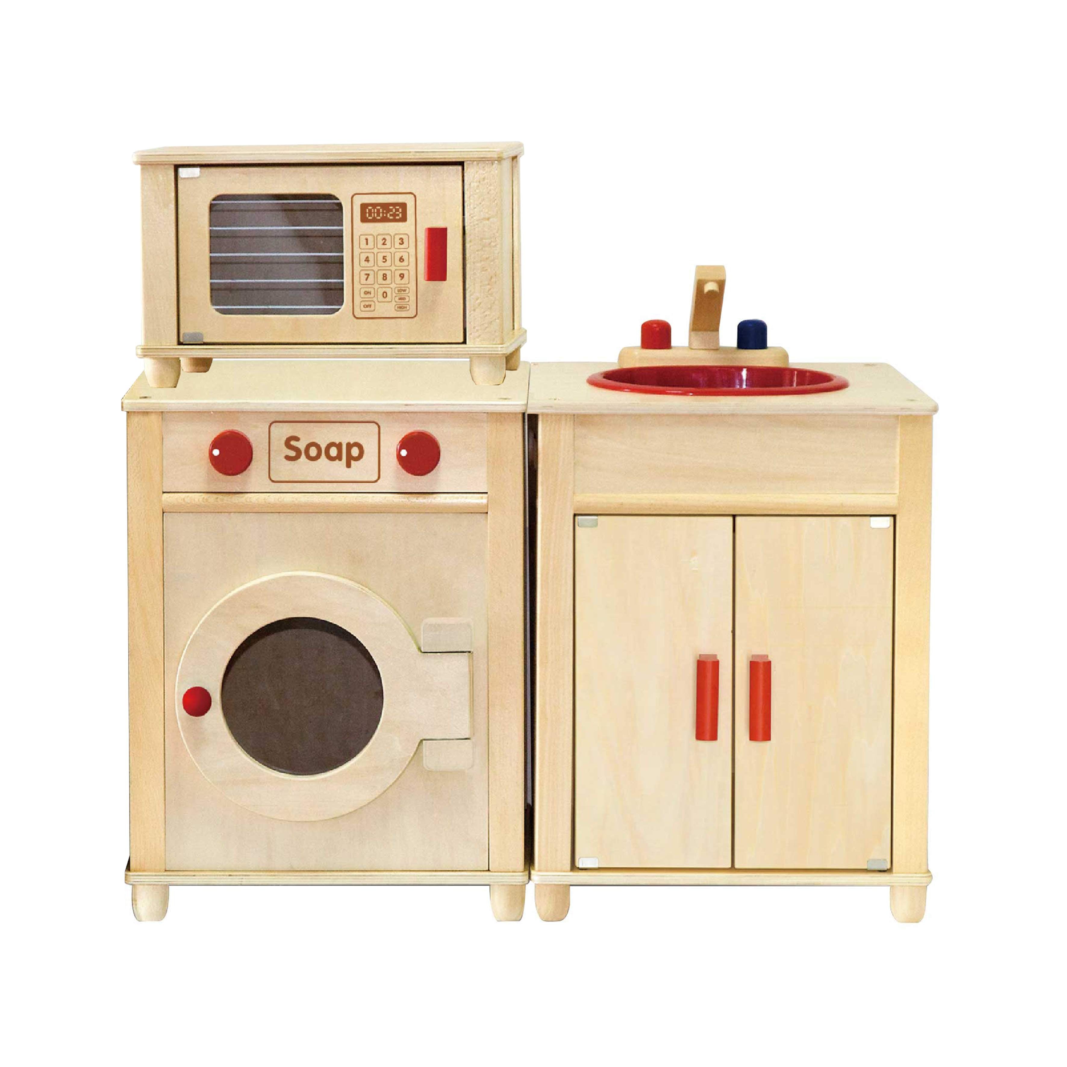 Viga 5-Piece Wooden Play Kitchen Suite - Professional Modular Montessori Furniture Set