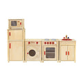 Viga 5-Piece Wooden Play Kitchen Suite - Professional Modular Montessori Furniture Set