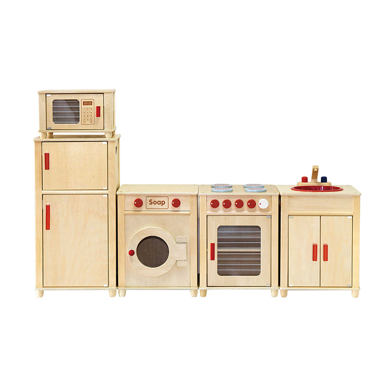 Viga 5-Piece Wooden Play Kitchen Suite - Professional Modular Montessori Furniture Set