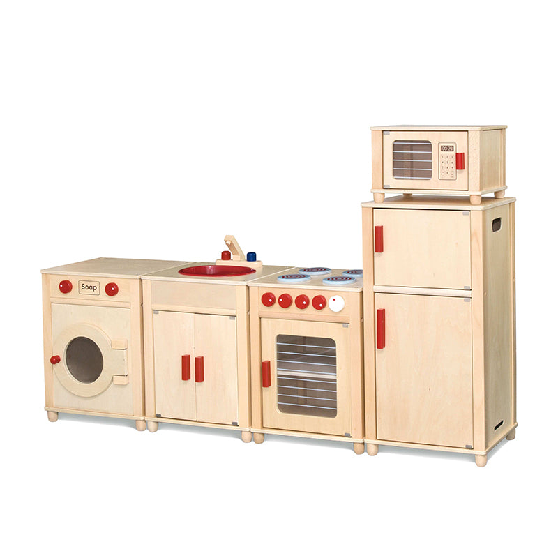 Viga 5-Piece Wooden Play Kitchen Suite - Professional Modular Montessori Furniture Set