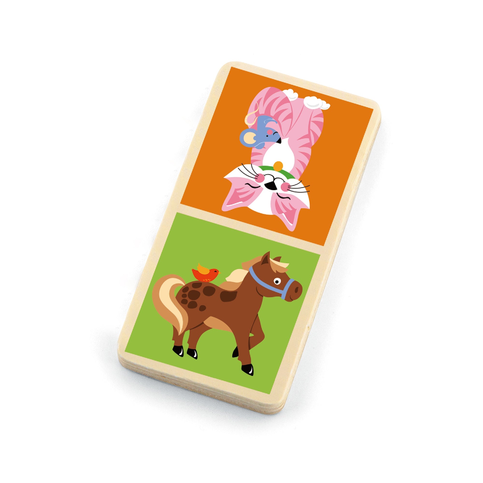 Viga Wooden Farm Animal Dominoes - 28 Piece Educational Logic & Matching Set