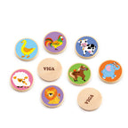 Viga Wooden Animal Memory Matching Game - 32pc Brain Training Set