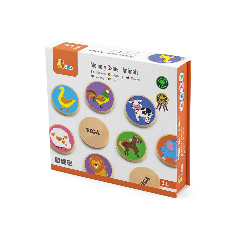 Viga Wooden Animal Memory Matching Game - 32pc Brain Training Set