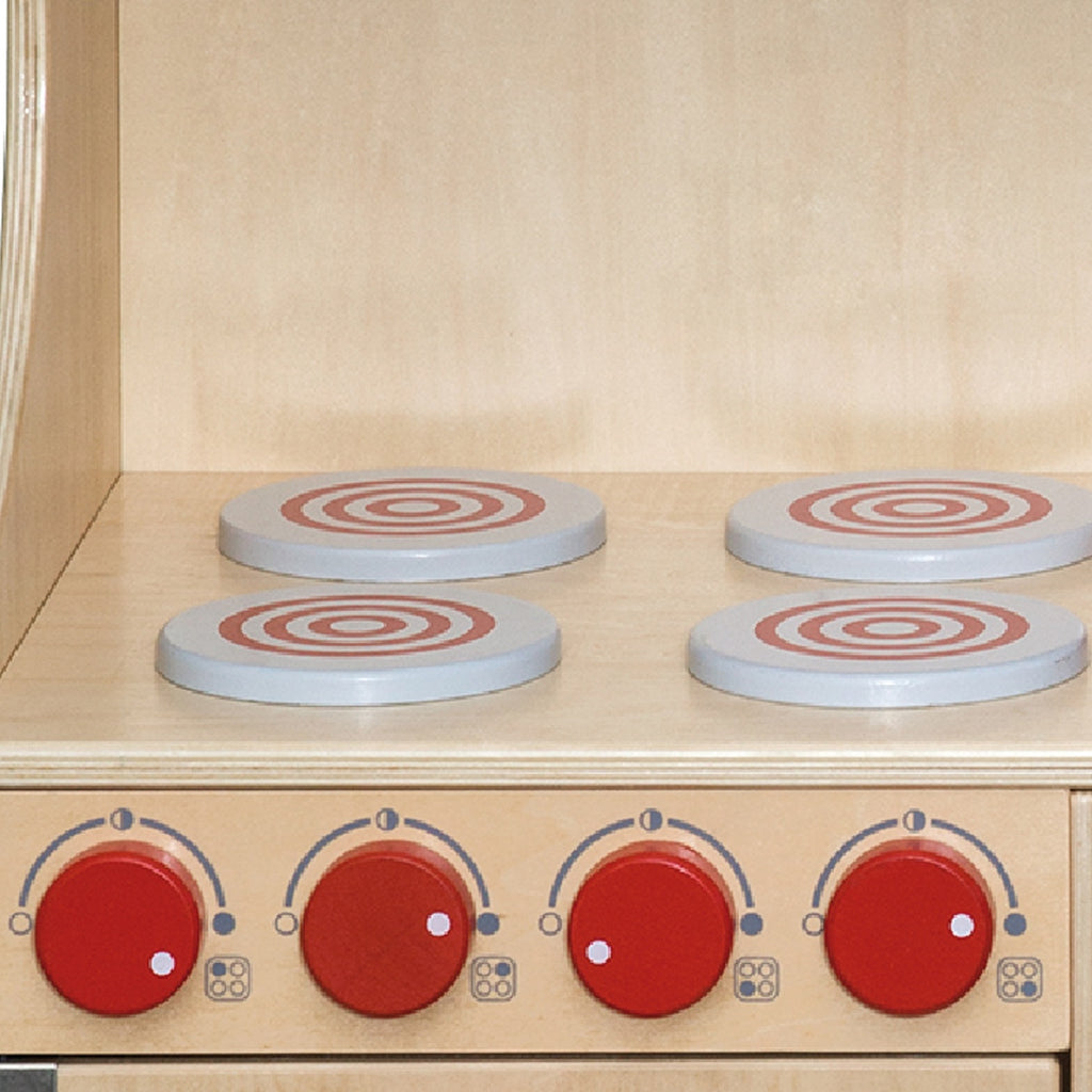 Viga Modern Natural Wooden Play Kitchen - Integrated Montessori Activity Center