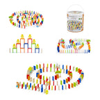 Viga 116-Piece Wooden Domino Run Set - Interactive Chain Reaction Toy with Hammer & Bell