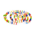 Viga 116-Piece Wooden Domino Run Set - Interactive Chain Reaction Toy with Hammer & Bell