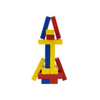 Viga Classic Wooden Tumble Tower - 49pc Color-Matching Stacking Game