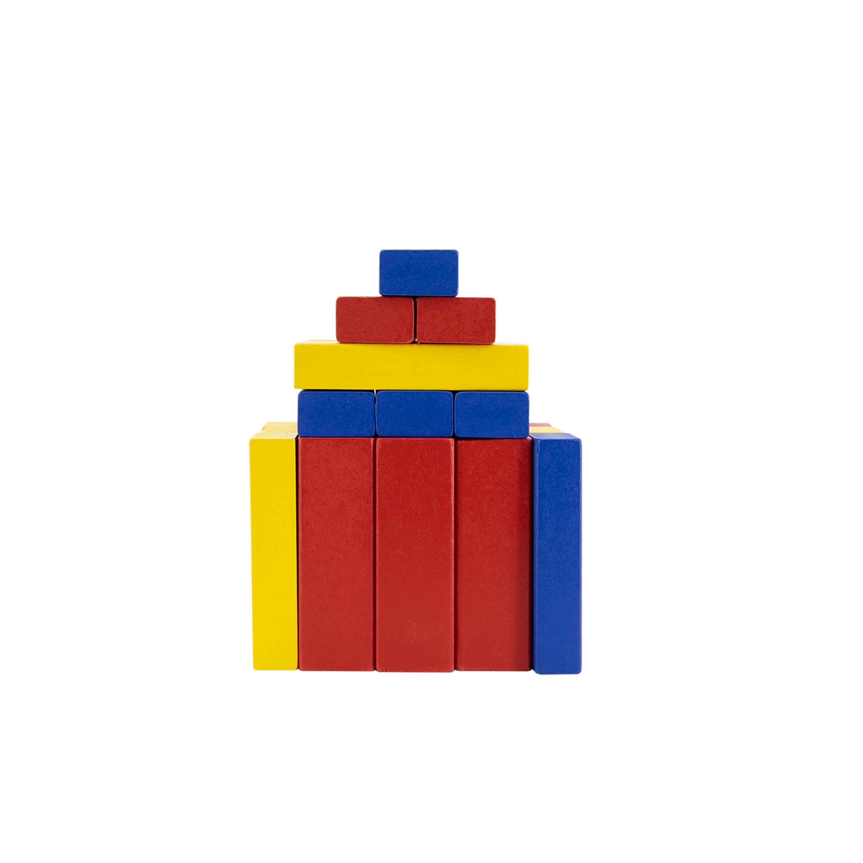 Viga Classic Wooden Tumble Tower - 49pc Color-Matching Stacking Game