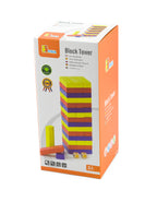 Viga Classic Wooden Tumble Tower - 49pc Color-Matching Stacking Game