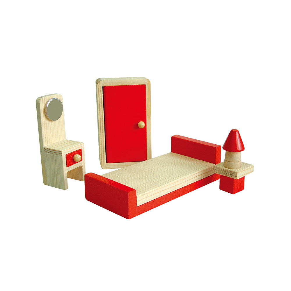 Viga Classic Wooden Dollhouse Set - Portable 2-Story Playhouse with 24-Piece Furniture & Figures