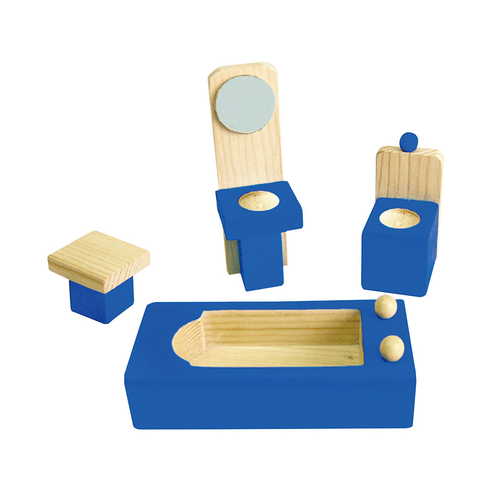 Viga Classic Wooden Dollhouse Set - Portable 2-Story Playhouse with 24-Piece Furniture & Figures