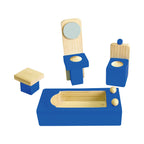 Viga Classic Wooden Dollhouse Set - Portable 2-Story Playhouse with 24-Piece Furniture & Figures