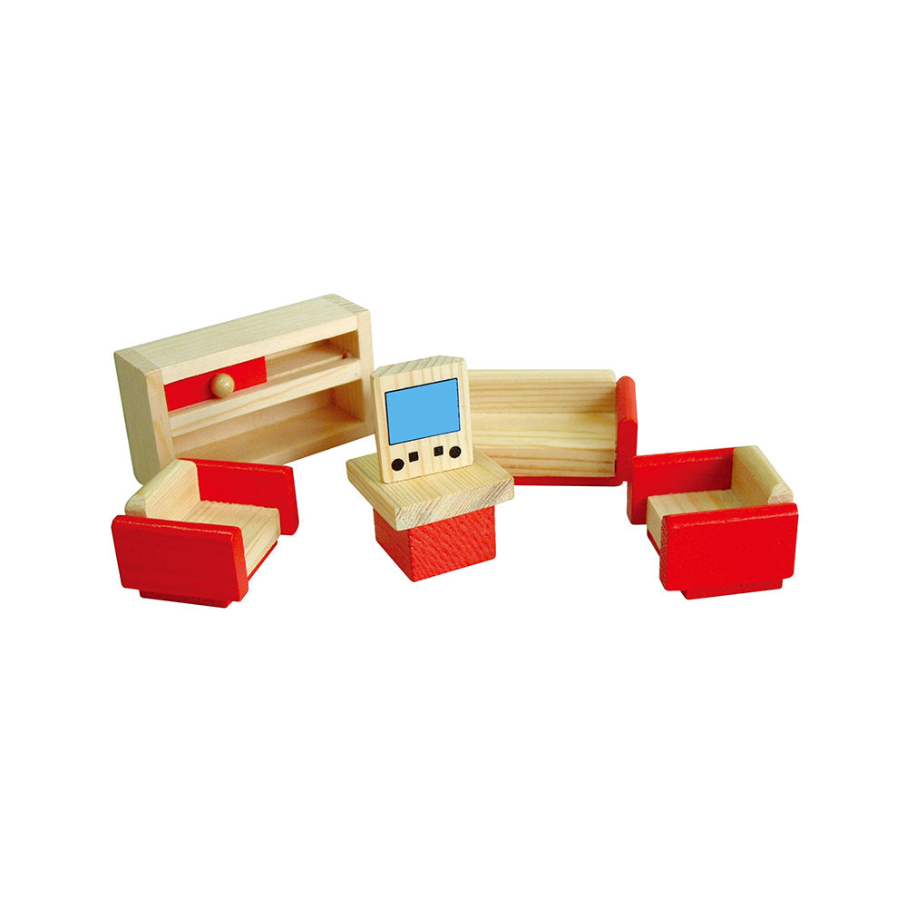 Viga Classic Wooden Dollhouse Set - Portable 2-Story Playhouse with 24-Piece Furniture & Figures