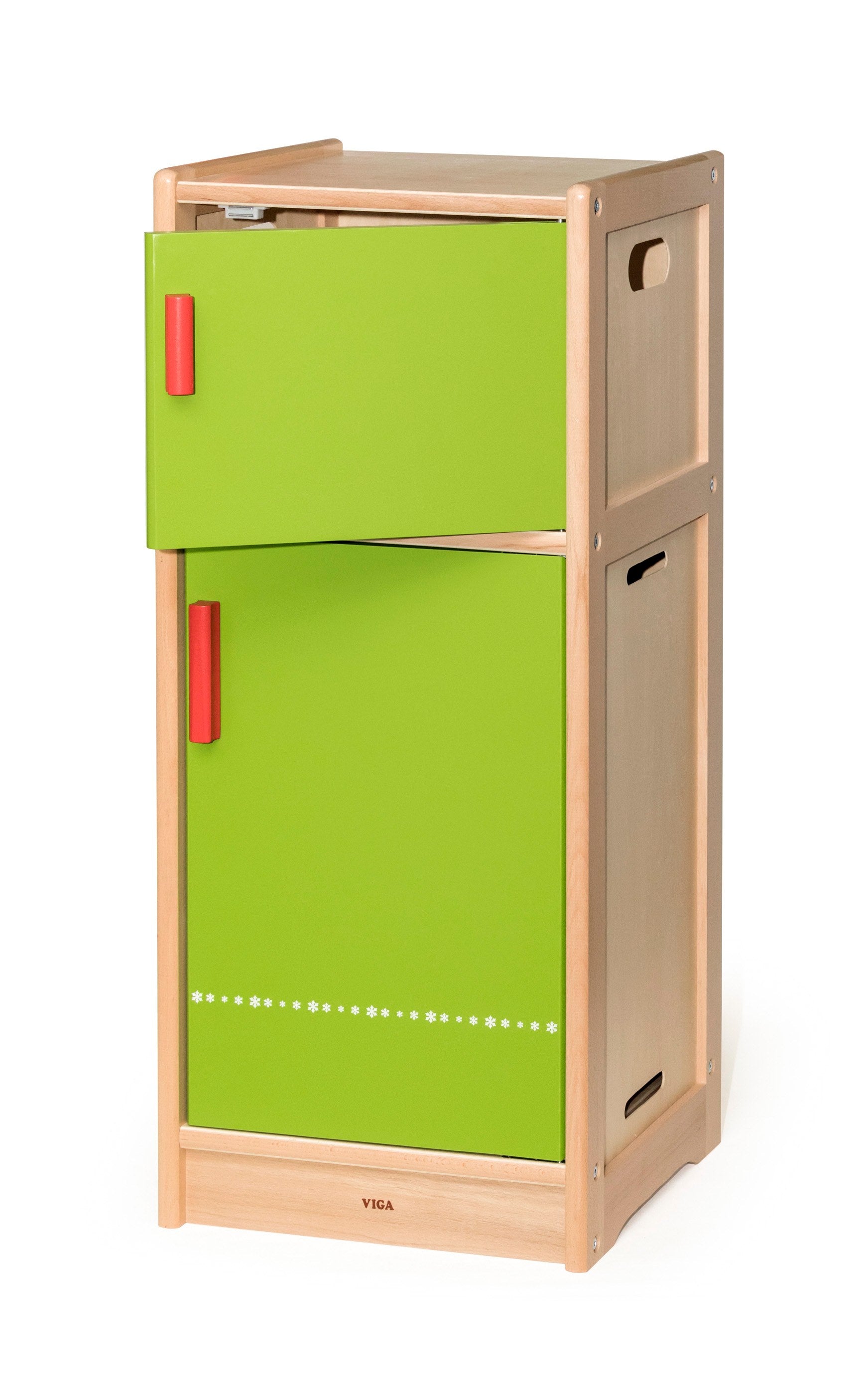 Viga Premium Light Beechwood Play Refrigerator - 92cm Double Door Unit