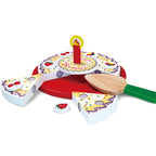 Viga Wooden Interactive Birthday Cake Set - 15-Piece Montessori Celebration Toy