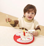 Viga Wooden Interactive Birthday Cake Set - 15-Piece Montessori Celebration Toy